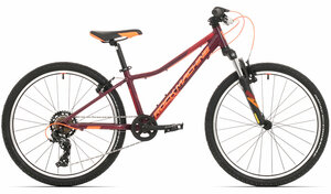 Bicykel ROCK MACHINE CATHERINE 24 VB - 24, gloss dark crimson/crimson/neon orange