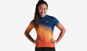 Dres ŠPECIALIZED RBX COMP JERSEY SS W - S, orange sunset/dark blue